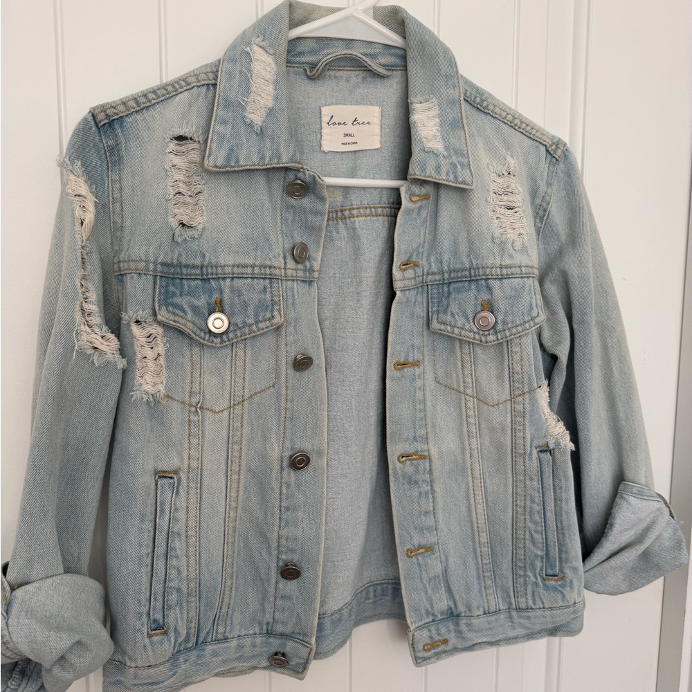 Distressed Light Blue Denim Jacket